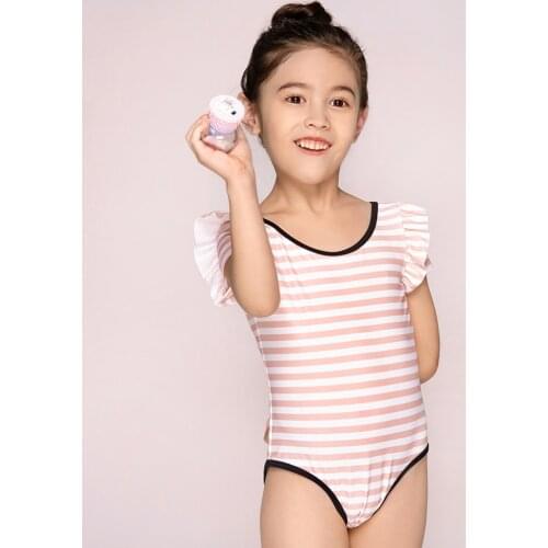 Julysand SwimSuit Kids Lovely One Piece Swimwear Striped Printed Skin-Friendly BathingSuit Girls 50+ UPF Swimwear