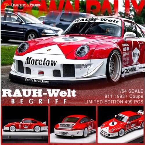 Timothy Pierre TP 1:64 RWB 993 Coupe Morelow RedWhite DuckTailResin Model Car