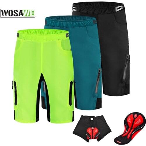 WOSAWE Gel Padded Underwear motorcycle Shorts Men Rain Resistance Breathable Off Road MTB Bike Bicycle Sports Downhill Shorts