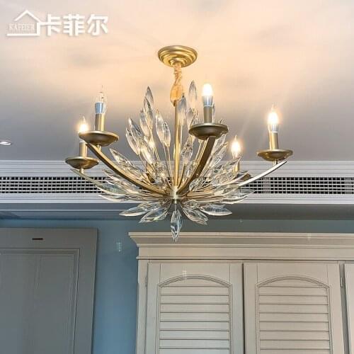 New product lily buds American crystal chandelier Post modern minimalist creative chandelier in living room dining room