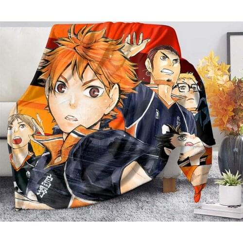 TOADDMOS Japanese Anime Blanket Haikyuu Karasuno Print Flannel Blanket Kids Girl Gift Blanket Home Textiles Bed Cover Soft 2020