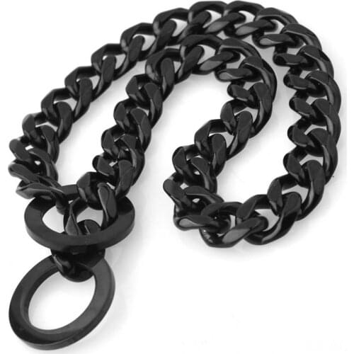 15mm Stainless Steel Dog Collars Metal Choke Dogs Training Chain for Pitbull Bulldog Strong Dog Large Pet Silver Gold Necklace