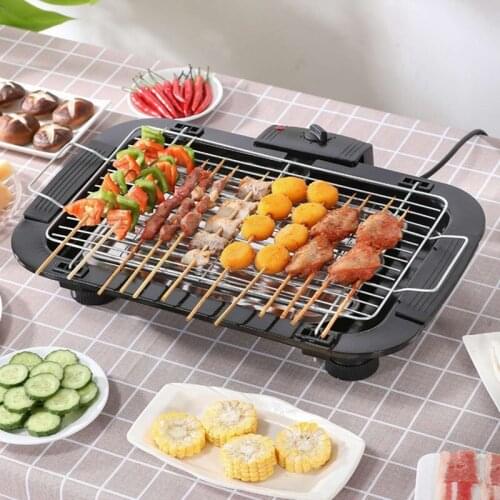 Portable Household Electric Oven Smokeless Indoor Barbecue Machine Hotplate Korean BBQ Grill Meat Pan for Party Home