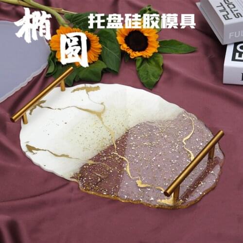 Diy Crystal Mirror Silicone Mold Large Size Table Tea Cup Plate Pad Mold For Resin Handmade Molds