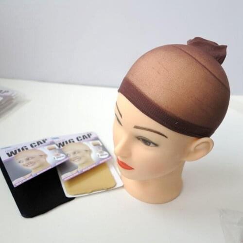 20pcs Deluxe Wig Cap Blond Black Brown Three Color Hairnets Stretchable Elastic Polyester Hair Net Making Caps For Wig Wearers
