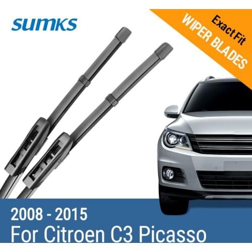 SUMKS Wiper Blades for Citroen C3 Picasso 24"&16" Fit Push Button / Bayonet Arms 2008 2009 2010 2011 2012 2013 2014 2015