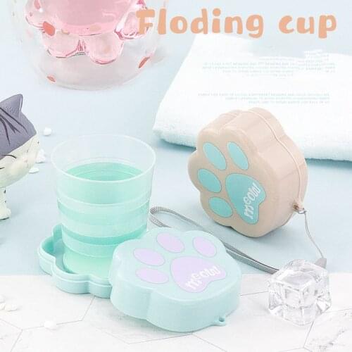 120ML Cartoon Cat Claw Folding Cup Telescopic Cup Portable Drink Coffee Water Cup Mugs Collapsible Travel Cup Home Outdoor Cup