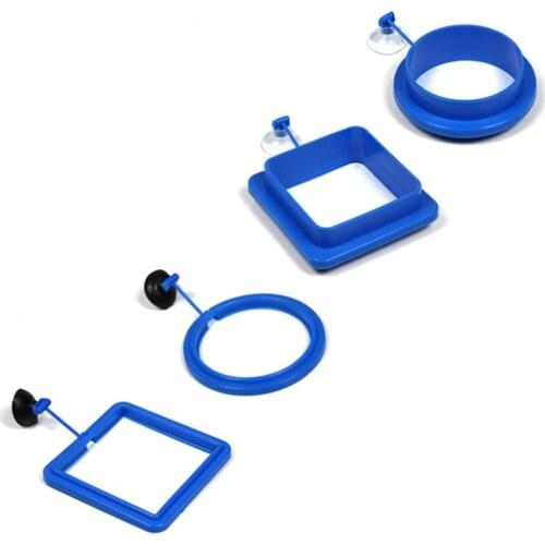 Deepened Aquarium Feeding Ring Fish Tank Station Floating Food Tray Feeder Square Circle Aquarium Accessory with Suction Cup