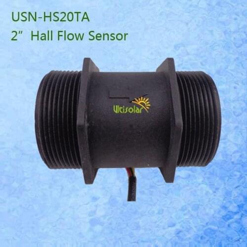 USN-HS20TA BSP 2" Hall Effect Water Flow Sensor 10-300L/M Turbine Flowmeter for water purifier, water dispenser