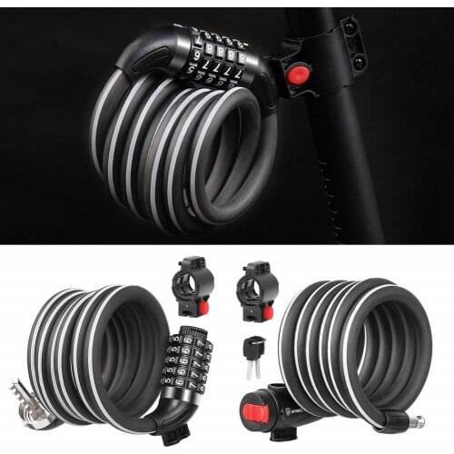 Bicycle lock anti-theft mountain bike password lock 1.8m/1.2m cable lock bicycle riding accessories universal Electric bicycle