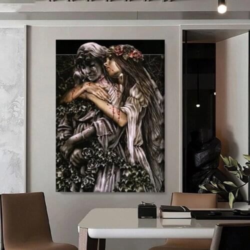 Diamond Embroidery Angel and vampire woman 5D DIY Diamond Painting Cross Stitch Mosaic Cartoon Handicraft Halloween Gift A2203