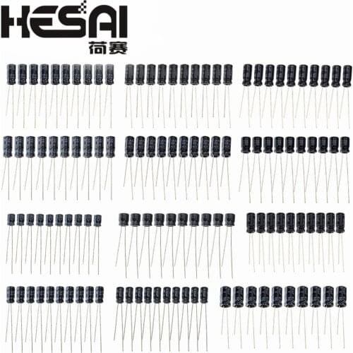 120pcs/set 12 Values 0.22UF-470UF Aluminum Electrolytic Capacitor Assortment KIT