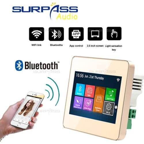3.5INCH WIFI Bluetooth Background Music Player Volume Controller Home and Hotel Touch Screen Mini In Wall Amplifier