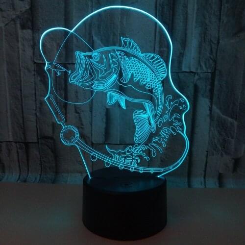 Fishing Carp 3d Lamp 7 Colors Remote Control Touch 3d Led Desk Lamp Creative Gift Table Lamps For Living Room