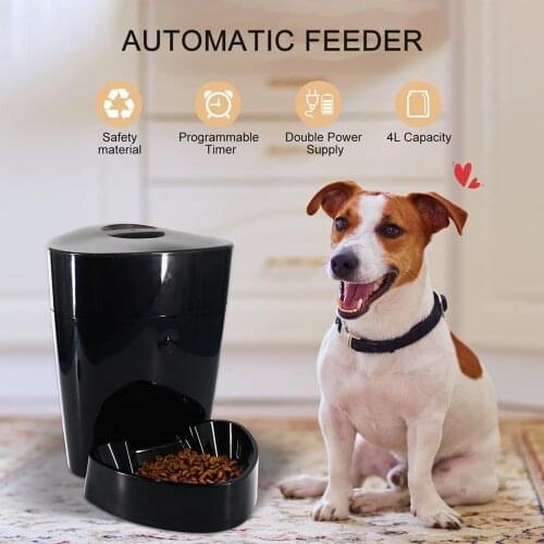 4L Automatic Feeder Smart Pet Feeder Rechargeable Electric Dry Food Container Timed Dog Cat Dispenser Timer Programmable 6 Meal