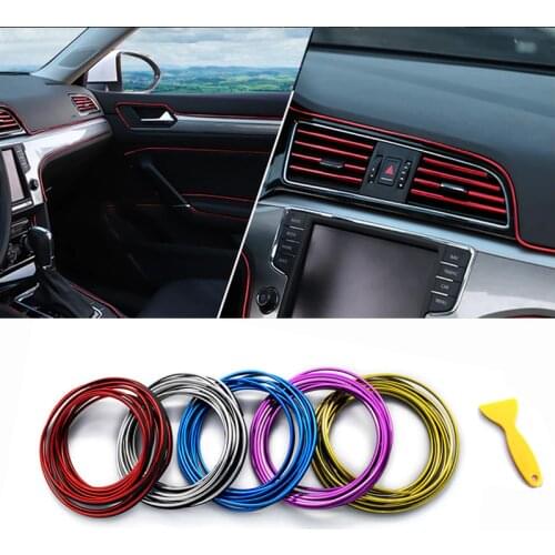 5 M Interior Mouldings Trim Car Decoration Strip Moulding Strip Car Door Dashboard Strips Car Strip Line For toyota camry kia