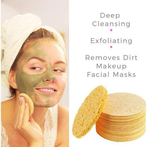 5pcs Soft Facial Cleaning Sponge Pad Facial Washing Cleaning Compressed Cleanser Sponge Puff Spa Exfoliating Face Care