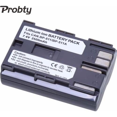 PROBTY 1pcs 7.4v 2500mAh BP-511 BP511a BP 511a Rechargeable Battery For Canon G6 G5 G3 G2 G1 EOS 300D 50D 40D 30D 20D 5D MV300i