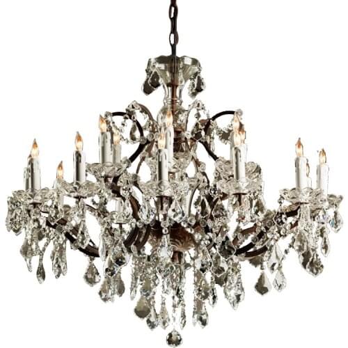 American wrought iron retro nostalgic living room personality hotel crystal lamp creative villa garden chandelier