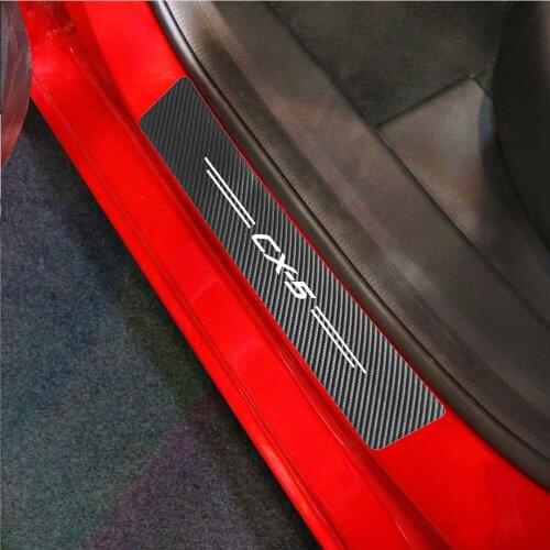Car Leather Stickers for Mazda 2 Biante BT50 CX5 CX8 CX9 CX30 Demio MX5 Premacy Skyactiv Auto Door Sill Threshold Accessories