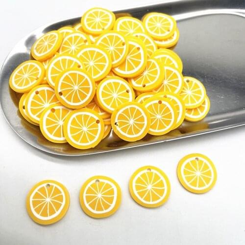 NEW 15pcs 20mm Orange Fruit Beads Flakes Polymer Clay Spacer Beads for Jewelry Making DIY Earring Necklace Bracelet