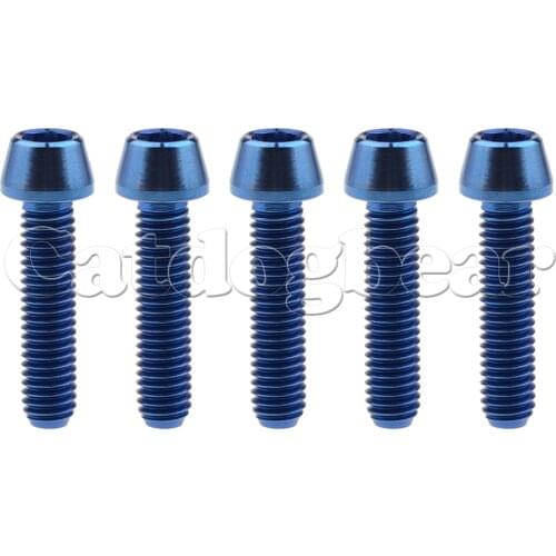Catdogbear 5pcs M5x16mm Titanium Ti Stem Bolts For Bike Conehead MTB Bicycle Stem Screws Fixed Bolts Bike Parts