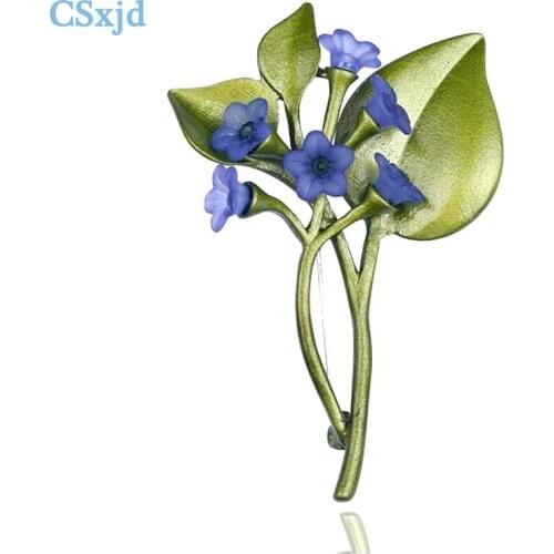 CSxjd Vintage Plant Jewelry blue lilac Flower brooch scarves buckle Accessories 2019 New