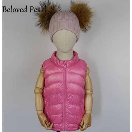 18M-5Y Kids Ultra-Light Down Vest for Boys & Girls Sleeveless Down Waist Children 90% White Duck Hooded Down Coat