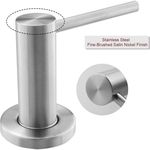 Solid Stainless Steel Brushed Spot Kitchen Sink Liquid Soap Dispenser 17 OZ (500ML)Bottle