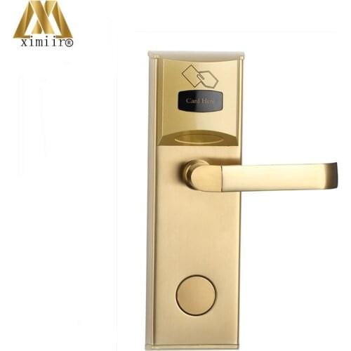 Biometric Electronic Door Lock Smart Card Door Lock For Home Security Stainless Steel HM-202 With RFID Card Hotel Door Lock