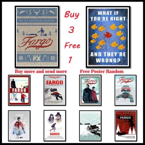 Fargo White Coated Paper Movie Posters Home Decoration Livingroom Bedroom Bar Home Art Brand Frameless
