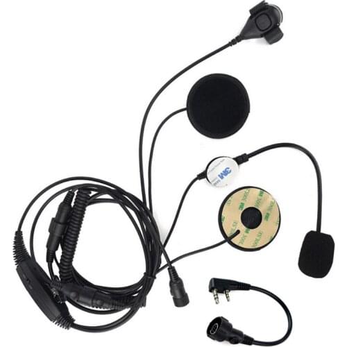 Walkie Talkie Helmet Motorcycle Motorbike Headset Earpiece With 2 PPT For Kenwood Baofeng Radio UV5R BF-888S 666 777 UV-82