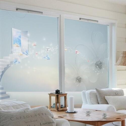 Customized ladder black shading glass sticker opaque window bathroom film insulation sunscreen window paper 3D