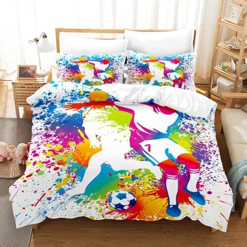 Football Bedding Set Single Twin Full Queen King Size Sports Enthusiasts Fans Bed Set Childrens Kid Bedroom Duvetcover Sets 015