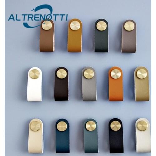 Leather Metal Furniture Cabinet Handle Nordic Dresser Kitchen Closet Knob Cupboard Door Pull Wardrobe Drawer Handle Hardware