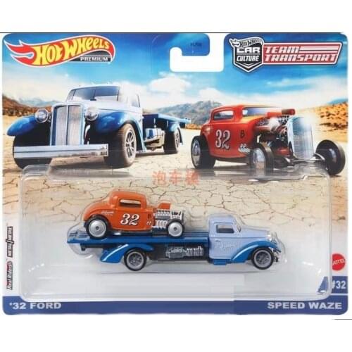 Hot Wheels Cars 32 FORD & SPEED WAZE Car Culture Team Transport Collection Metal Diecast Model Vehicles FLF56