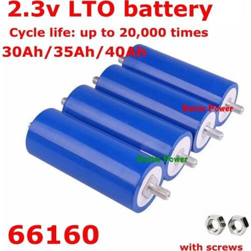 36pcs 20000 cycles LTO 2.3v 30ah 35ah 40ah 66160 lithium titanium oxide battery for e-bike automobiles buses railroad cars
