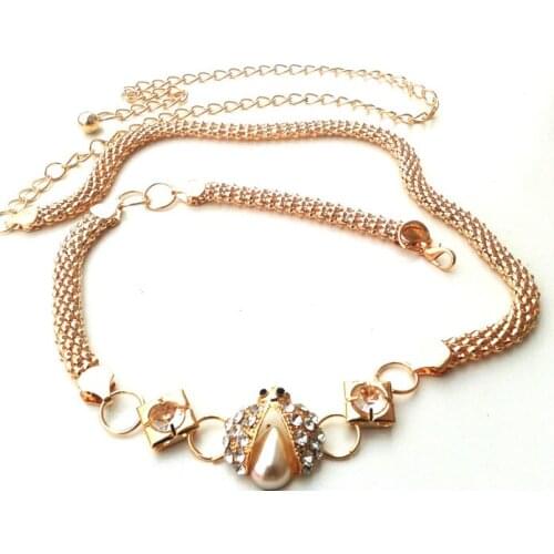 New Summer Fashin Woman Belts Rhinestone Flower Metal Belt Chain Decoratation Metal Waist Chain Dress Accessories