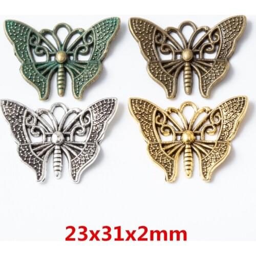 15pcs zinc alloy Charm Antique Silver butterfly pendant fit Bracelet Necklace jewelry accessories findings 6679