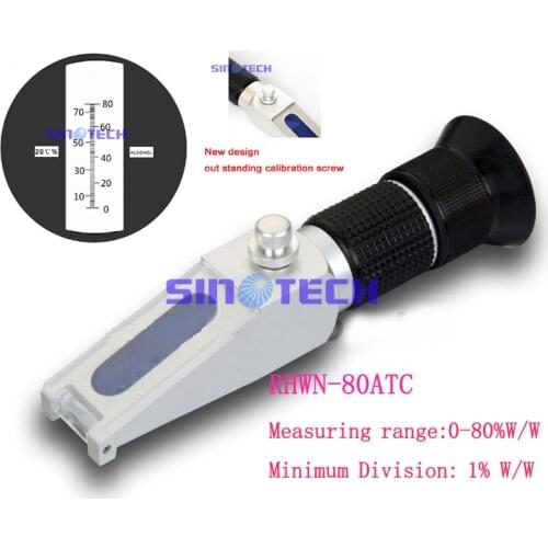 Free shipping Hand-held New desigh grape Wine Oe 0-80%W/W Refractometer RHWN-80ATC with out-standing calibration screw