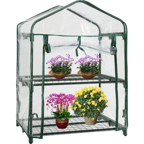 PVC2 Tier Home Plant Greenhouse Garden Cover Mini Garden Cover (Without Iron Frame) Waterproof Anti-UV Protect Garden Plants