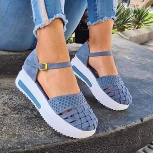 Summer Women Sandals Flat Hollow Out Heels Sandals Female Casual Slip-On Fashion Women Shoes Platform Sandals Ladies Sandalias