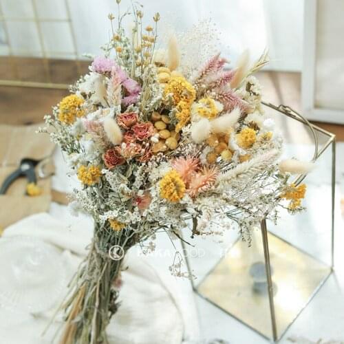 Northern European-Style Light Luxury Natural Dried Bouquet Flower Arrangement Floral Set Tanabata Valentines Day