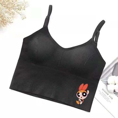 U-shaped Back Bra Tube Top Women Crop Top Powerpuff Girls Sexy Lingerie Seductive Lipstick Bra Sports Fashion Street Top