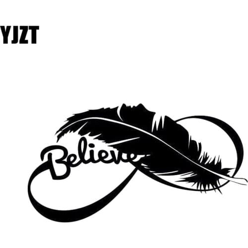 YJZT 20*10.8CM Beautiful Bird FEATHER Art Graphic Vinyl Decals Car Sticker Black/Silver Accessories S8-1476