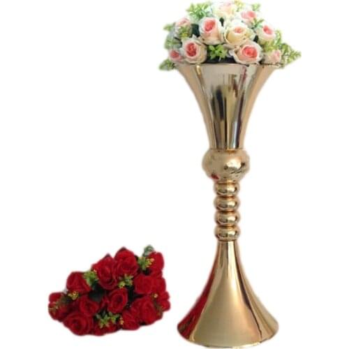 Gold metal trumpet vase wedding decoration wedding table centerpiece wedding vase for table vase party decoration senyu0910