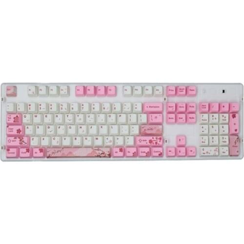 1 Set Replaceable PBT 104 Pcs KeyCaps OEM Height Colorful Matching Key Cap for Mechanical Cherry MX Switch