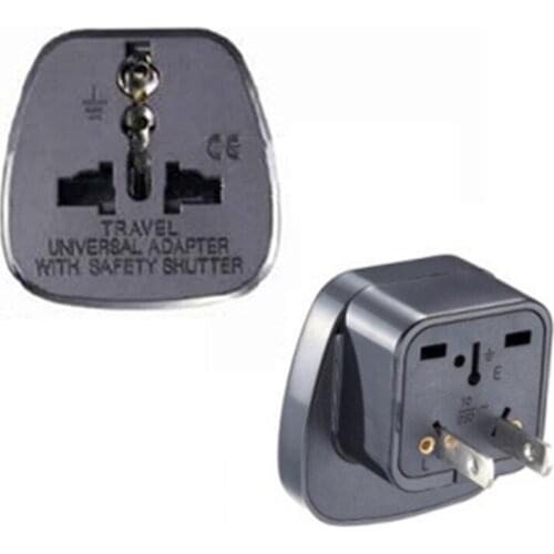 10pcs/lot Japan Thailand Taiwan USA travel plug Travel Converter power plug 3 Pin to US 2 Pin Plug Socket with child Safety door
