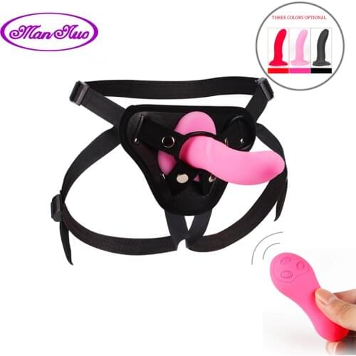 10 Speed Vibrating Strap On Dildo Pants Vibrator Panties Harness Dildo Woman Lesbia Bondage RealisticAdult Couples Sex Vibrator