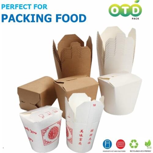 20pcs/PackTake Out Food Containers Leak and Grease Resistant Stackable Pint Size Recyclable Food Containers - PartyFavor Box